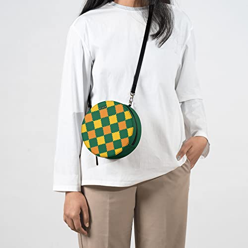 Image of DailyObjects Orbis Round Sling Crossbody Bag For Women| Beautiful Print Vegan Leather Purse With Slip Pocket Inside| Zip Closure & Adjustable Strap| Storage Space For Essentials