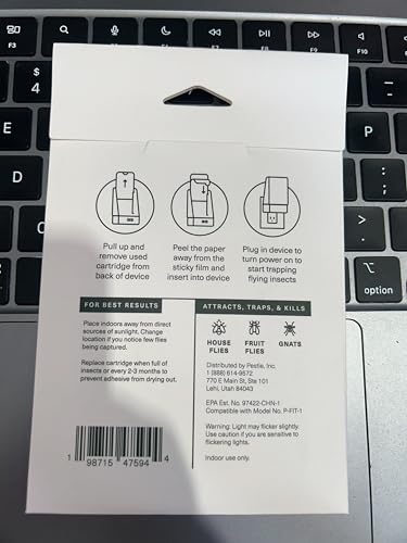 Image of Pestie Fruit Fly Trap Refills, Cartridges for Plug-in Gnat Trap (4 Pack)