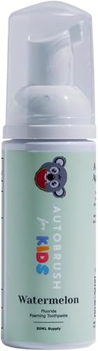 Miniatura 24 de autobrush Pasta dental espumosa con flúor para niños, sabor a fresa, blanqueamiento y limpieza profunda, apta para viajes, anticavidad (paquete de 2)