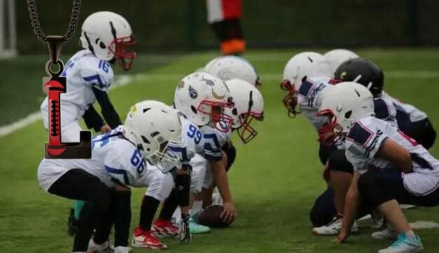 Miniatura 3 de Collar de fútbol de acero inoxidable A-Z alfabeto inglés colgante de letra negra para hombres mujeres
