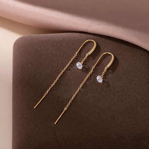 Pendientes largos de plata SLUYNZ un regalo inolvidable para niñas 5