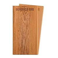 Bergfeld BBQ – 2 Stück Zedernholzbretter zum Grillen – 30x14x1 cm - Räucherbretter aus 100% kanadischem Western Red Cedar Holz – mehrfach verwendbar – für besonderes Grillaroma