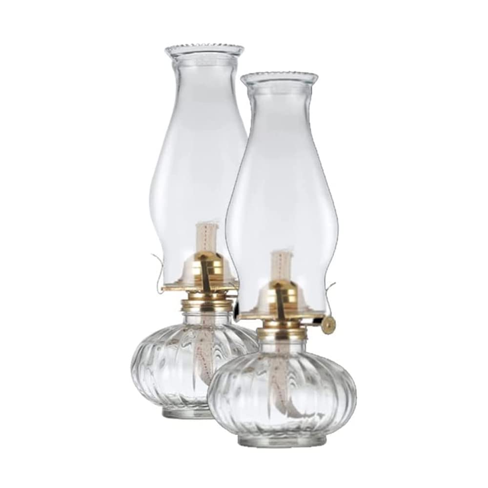 Lampe à Pétrole En Argent Avec Abat-jour Verre - 19 Cm - Réglable - Décoration Vintage, Camping, Panne
