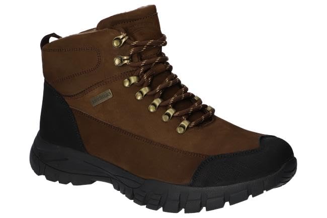 CY123 OCIEPLANE TRAPERY TREKKINGI BUTY ZIMOWE SKÓRZANE MĘSKIE CO 41