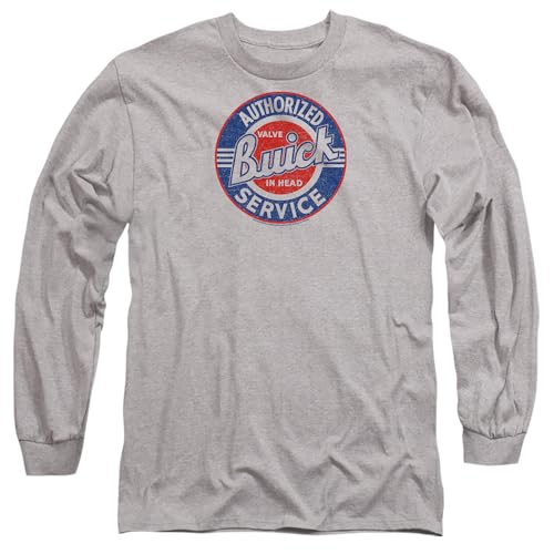 T-Shirt Buick Authorized Service Mixte en Coton Gris Chiné et Manches Longues