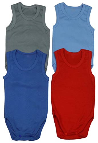 ToBeInStyle Baby Boys' 4 Pack Tank Top Bodysuit Onesies - Cool - Size 1