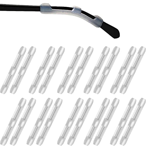 MOLDERP 10 Pairs Soft Silicone Eyeglass Ear Cushions Temple Tips Eyeglass Pads Anti Slip Glasses Ear Hook Comfort Sport (All, Black,Clear)