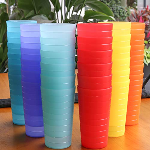 Aoyite Plastic Tumblers Drinking Glasses Set Of 12 | Break Resistant 22 Oz Plastic Cups | 6 Assorted Colors Restaurant Quality | Bpa Free #TOP3