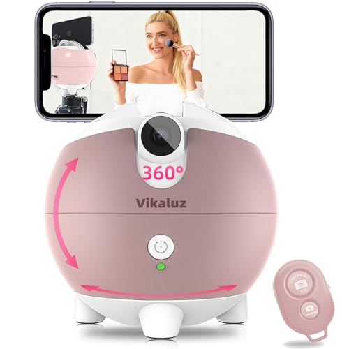 Trépied de suivi du visage alimenté par l'IA rotatif rose pour Vlog