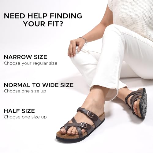 Image of AEROTHOTIC Recovery Slides for Women Cork Footbed Adjustable Straps Sandals