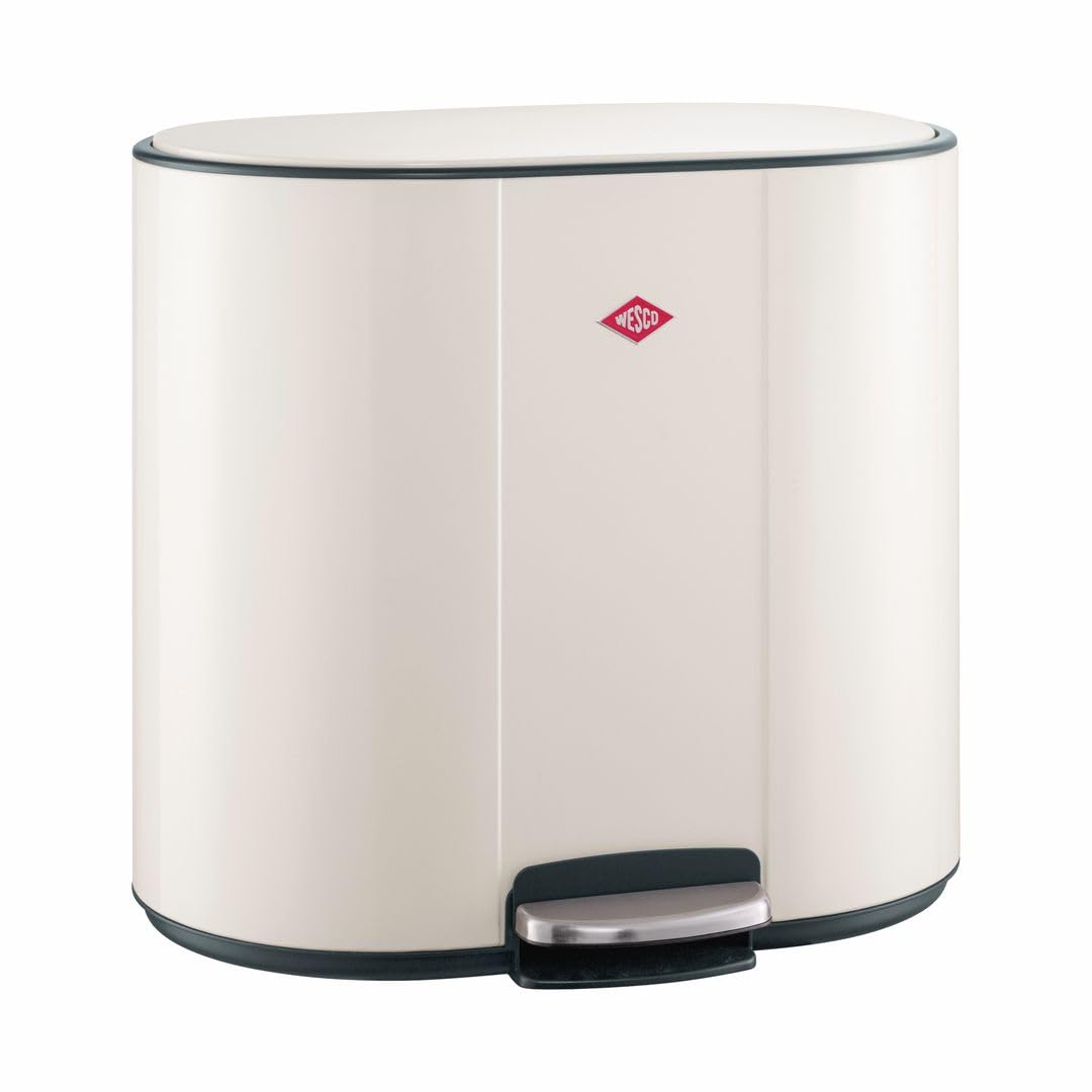 Poubelle tôle d'acier WESCO Multicollector durable 3 bacs