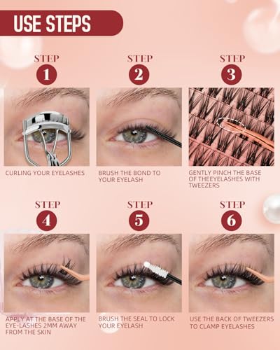 Higu clace Lash Clusters Kit 144pcs C Curl Natural Lash Clusters with Bond and Seal Tweeze - image 7