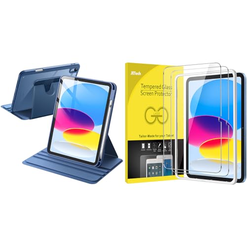 Funda Giratoria iPad 11 y 10 Gen JETech con Protector Pantalla Evita Arañazos y Roturas