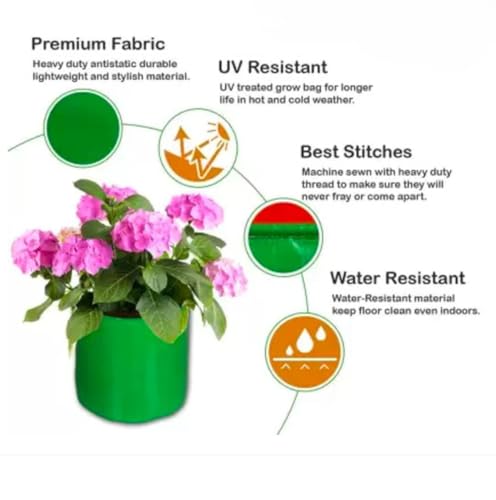 Image of Seasoning Grow Bags HDPE 18'' x 18'' inch, Terrace Gardening, Vegetable, Fruits Planting Bags Pack of 02