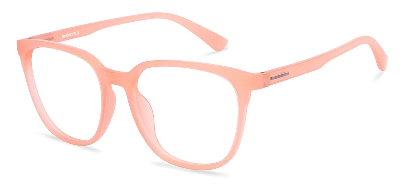 Zero Power Blue Cut Computer Glasses | Anti Glare, Lightweight & Blocks Harmful Rays | UV Protection Specs | Men & Women | Large | LB E13740