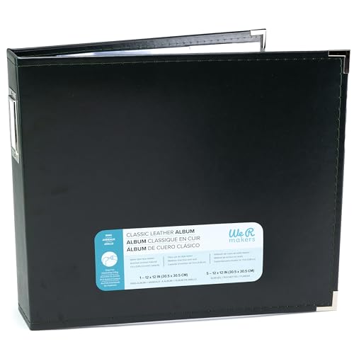 We R Memory Keepers 12x12 Photo Album - Faux Leather with 5 Page Protectors and Spine Label - Snag-Free D-Ring Scrapbooking Memory Album, Acid-Free, Forest Green