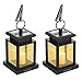 Solar Lantern Hanging Solar Lights Outdoor 2 Pack, Solar Garden Lights for Patio Landscape Yard, Warm White Candle Flicker, Auto Sensor On Off