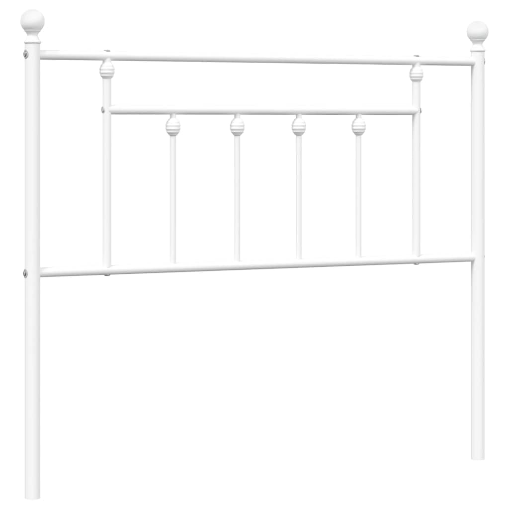 vidaXL Metal Replace Headboard, Bed Header for Bedroom Living Room, Bed Headboard with Metal Legs, White Headboard for Single Bed, White 107 cm
