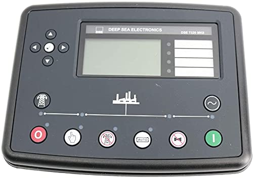 Front view of the DSE7320 MKII controller showing the LCD and buttons