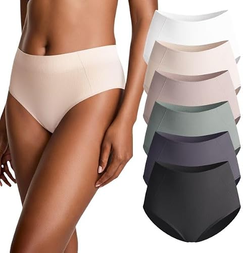 Women Underwear High-Waist Brief Lady Panties Seamless 3/6 Pack