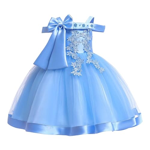 Girls Party Dresses Strapless Tiered Ball Gown with Train for Runway Shows Flowy Princess Dress with Bow Accents