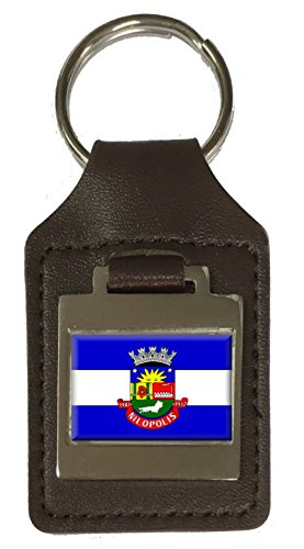 Porte-clés en cuir gravé Rio de Janeiro en relief de haute qualité