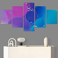 SIGNWIN 5 Panel Canvas Wall Art Abstract Brushstroke Closeup Digital Art Modern Artwork for Home Decorations Ready to Hang - 60