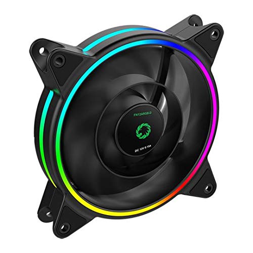 Razor PC-Kühlventilator, 120 mm, Regenbogen-LED, Dual-Ring, hydraulisches Lager, 11 Flügelventilator, 3-poliger Aura-Anschluss, RGB Mystic
