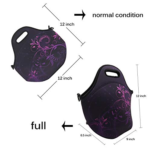 Neoprene Lunch Bags Boxes For Women Men Kids, Insulated Lunch Cooler Tote Bag Box For Office Work Picnic Travel (Classic Purple) #TOP2