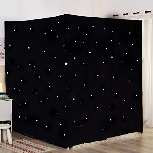 Mosquitera de 4 postes negra con estrellas huecas para dormitorio infantil 2