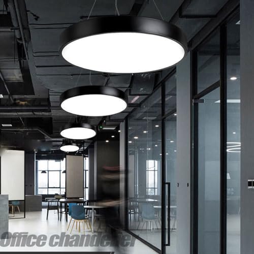 Lámpara colgante LED de 36W regulable y luz de techo moderna L oscuro para comercio 4