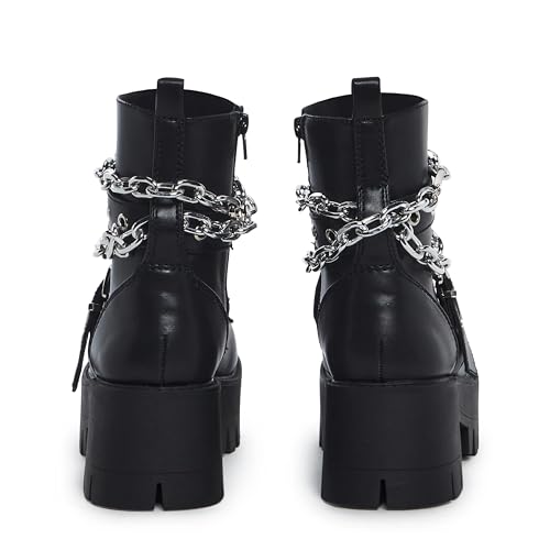 Dolls Kill Bad Girl Blues Platform Boots by Current Mood - Vegan Leather Boots with Buckles & Chain Link for Edgy Streetwear2