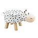 Produktbild [en.casa] Kinderhocker Kuh Sitzhocker Tier Hocker Kinderstuhl Tierhocker Stuhl Holzbeine Belastbarkeit bis 150kg Flanell Bezug gepolstert Dekohocker für Kinder