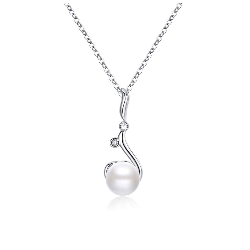 Dream catcher necklace Sterling Silver Freshwater Cultured Pearl Pearl Pendant Women's Silver Pendant Temperament Necklace White Pearl Gift Ideal for Girls