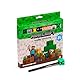 Puckator Minecraft Stifte mit feiner Spitze und Silikonaufsatz, 8-teiliges Set, niedliche, coole, ästhetische, nicht verschmierende Stifte für Schule, Büro, Schreiben, Zeichnen, Journaling – Collage