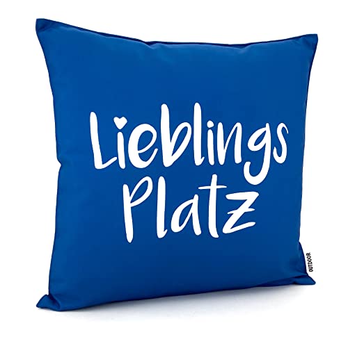 heimtexland ® Outdoorkissen 45x45 Dekokissen Outdoor Garten Lounge Deko Kissen Typ839 Lieblingsplatz Blau
