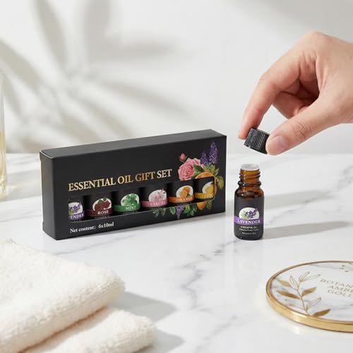 6 Stück Ätherische Öle Set Je 10ml Naturduftöle Für Aroma Diffuser Luftbefeuchter Raumbeduftung Diy Kerzen Seifen Herstellung Praktisches Geschenk