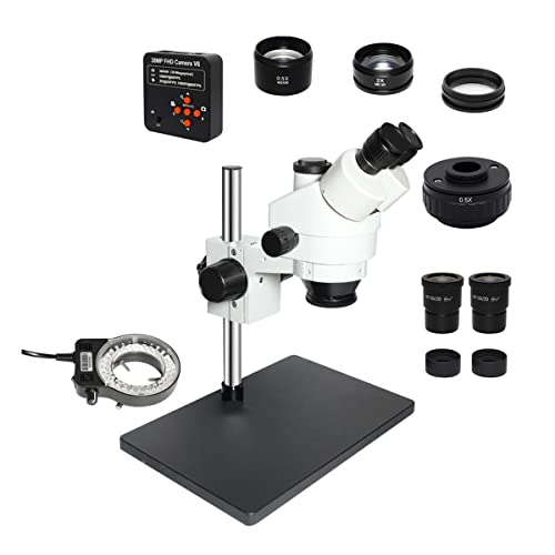 Microscope 3.5X-90X Industrial Electronic Simul Focal Trinocular Stereo Microscope 38MP H_DMI-Comp USB Microscopio Camera for Phone Repair Tools(38MP 0.5X C Mount)