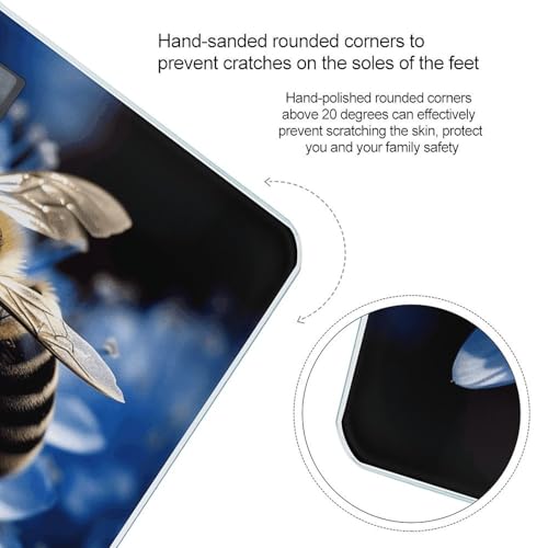 Báscula digital de baño Blue Flower Bee, vidrio templado miniatura 4