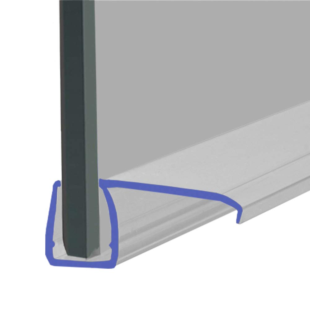 Shower Seal Uk Ltd Clear Shower Seal For Screens, Doors Or Panels | Fits 8, 9 Or 10Mm Glass | 22Mm Rigid Deflector Fin For When There Is No Gap | 80Cm, 90Cm, 140Cm Or 2M Long | Seal073 (200Cm)