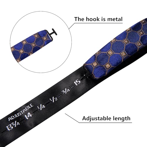 Image of Dubulle Self Tie Bow Ties and Lapel Pin for Men Paisley Solid Mens Bowtie and Handkerchief Cufflinks Set Wedding