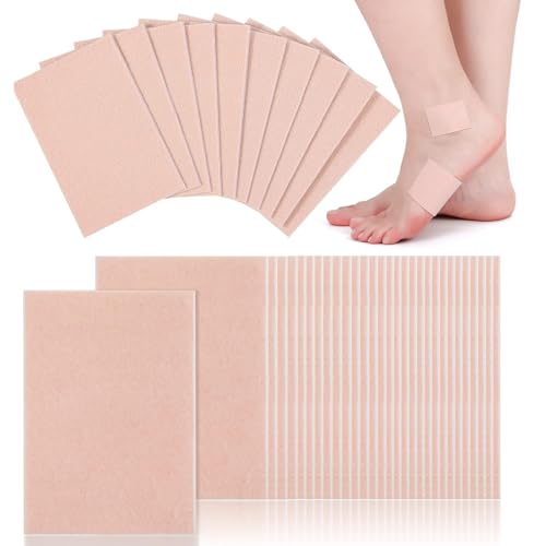 Klyranix 50 Sheets Moleskin Padding, Mole Skin for Feet Adhesive Pads, Moleskin for Blisters Prevention, Mole Skin Tape for Boots Hiking Reduce Friction Pain