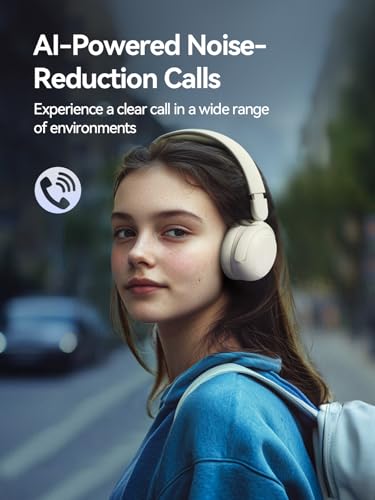 Image of 1MORE HQ20 Wireless On-Ear Headphones with Microphone, 85dB Safe Volume, 65H Playtime, Lightweight Foldable Bluetooth Headphones for School /Travel, Android and iOS Compatible, White