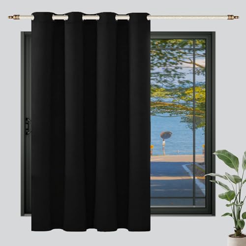 LIUWEIE Verdunklungsvorhänge mit Ösen 130 x 260 cm 1Er Set (B X H) Modern Und Langlebig Blackout Curtains for Bedroom Lärmschutz für Wohnzimmer Schlafzimmer, Schwarz LIUWEIE Verdunklungsvorhänge mit Ösen 130 x 260 cm 1Er Set (B X H) Modern Und Langlebig Blackout Curtains for Bedroom Lärmschutz für Wohnzimmer Schlafzimmer, Schwarz