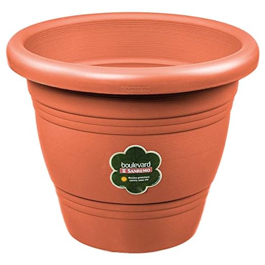 Sanremo - Vaso Redondo Plástico para Jardinagem de 13 cm, Linha Boulevard