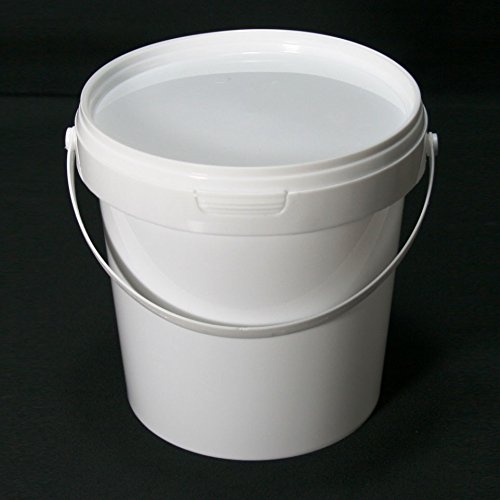 Solent Plastics White Pack Of 10 X 1 Litre Airtight Food Grade Catering Mixing Plastic Buckets With Lids – Heavy Duty Industrial Catering Kitchen Quality