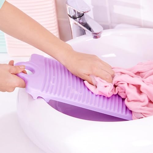 BOBOZHONG Handwaschbrett,Mini Waschbrett aus Kunststoff Handwasch-Kleiderwerkzeug,Haushaltskleidungs-Reinigungswerkzeug, Mini-Waschbrett, Waschbrett für Handwaschbrett Badezimmer(Lila) – Bild 2