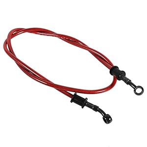 Keenso 50 cm – 200 cm motorfiets gevlochten stalen rem koppeling olie slangen lijn pijp kleurrijke motorfiets pit crossmotor enduro cross straat fietsen (600 mm-rood)