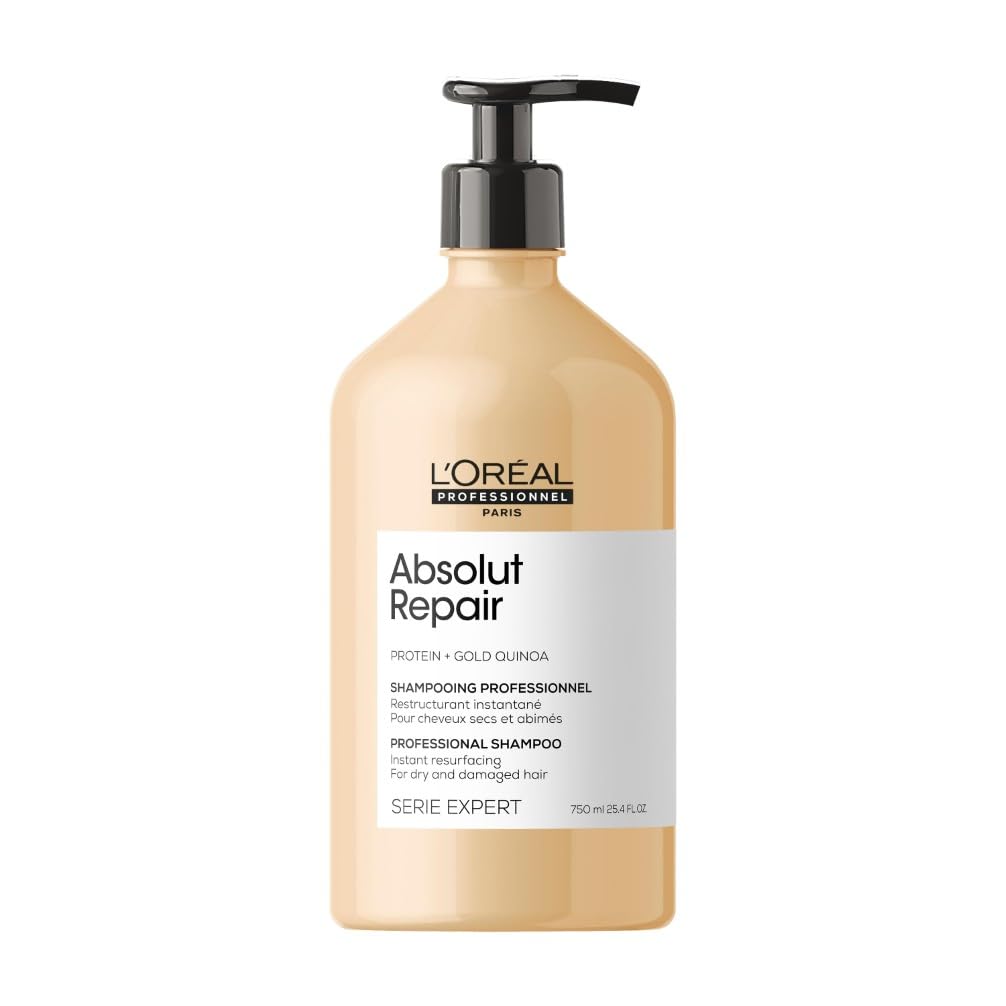 L'Oréal Professionnel Reparierendes Haarshampoo für strapaziertes und trockenes Haar, Mit Quinoa, Serie Expert, Absolut Repair Shampoo, 750 ml