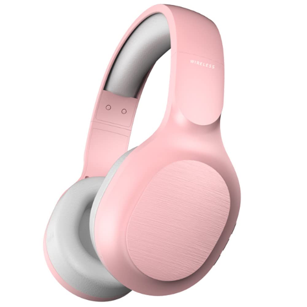 Casque sans fil pliable,Bluetooth lecture casque DJ pour adultes casque hybride avec suppression active du bruit écouteurs en mousse à mémoire de forme,pour DJ/TV/PC/téléphone (rose)